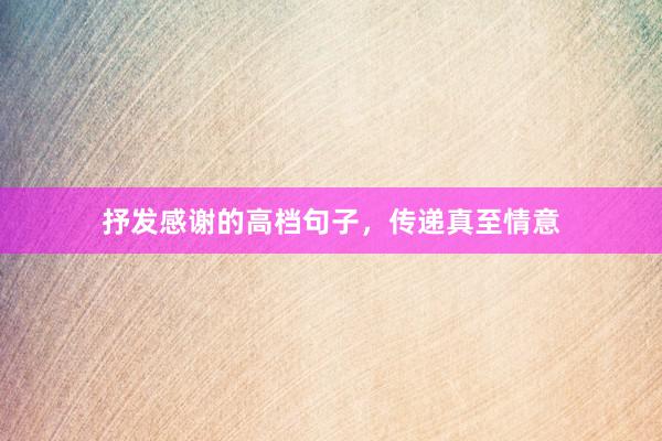 抒发感谢的高档句子，传递真至情意