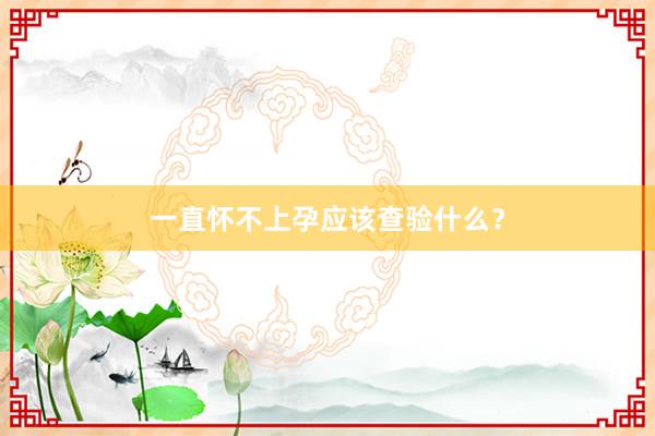 一直怀不上孕应该查验什么？